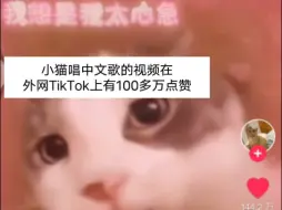 Download Video: 小猫唱中文歌的视频在外网TikTok上有100多万点赞