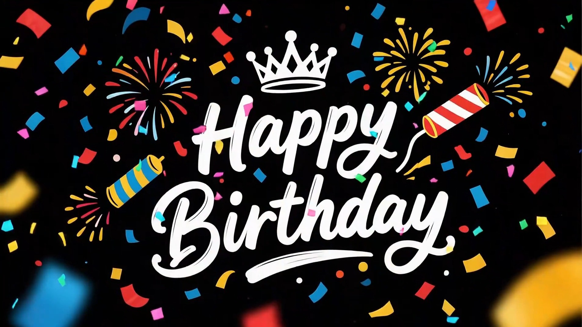皇冠生日快乐投屏素材happy birthday字幕艺术字背景动态