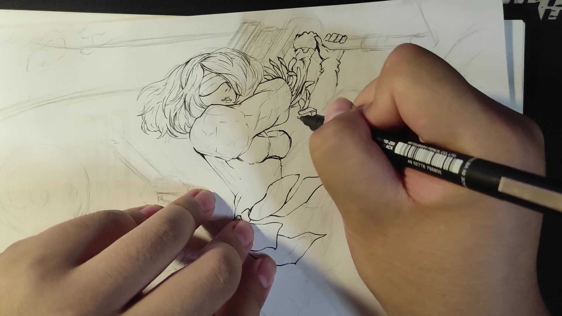 针管笔手绘临摹尼尔机械纪元