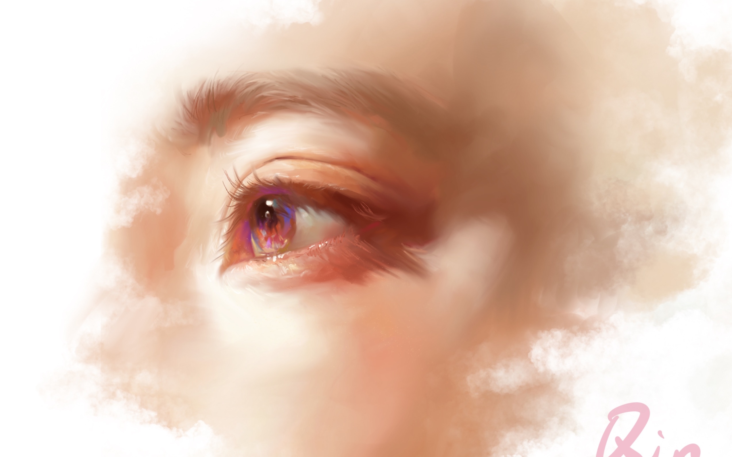 【procreate】如何用基础笔刷画出blingbling的眼睛～厚涂