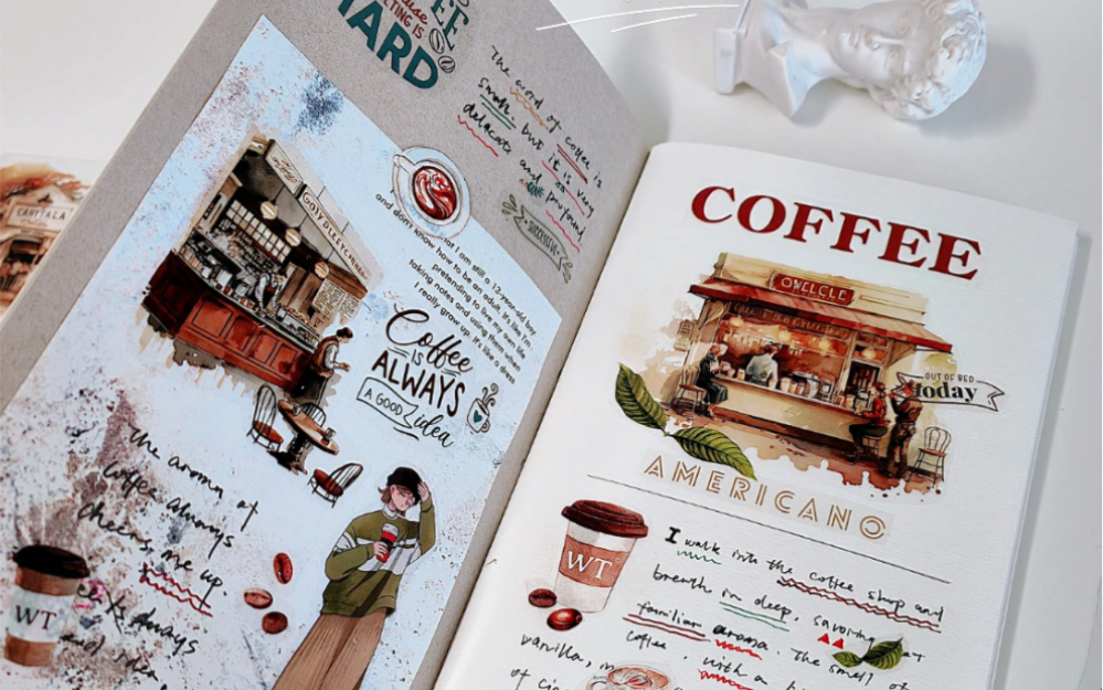 咖啡主题手帐分享 轻复古