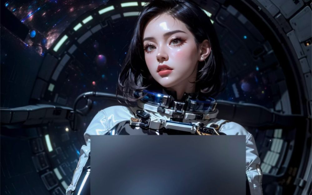 身穿紧身太空服的性感宇航员