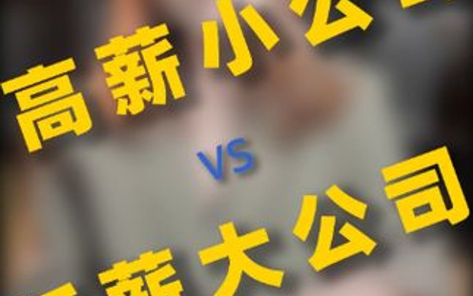 高薪小公司 vs 低薪大公司,你怎么选?哔哩哔哩bilibili