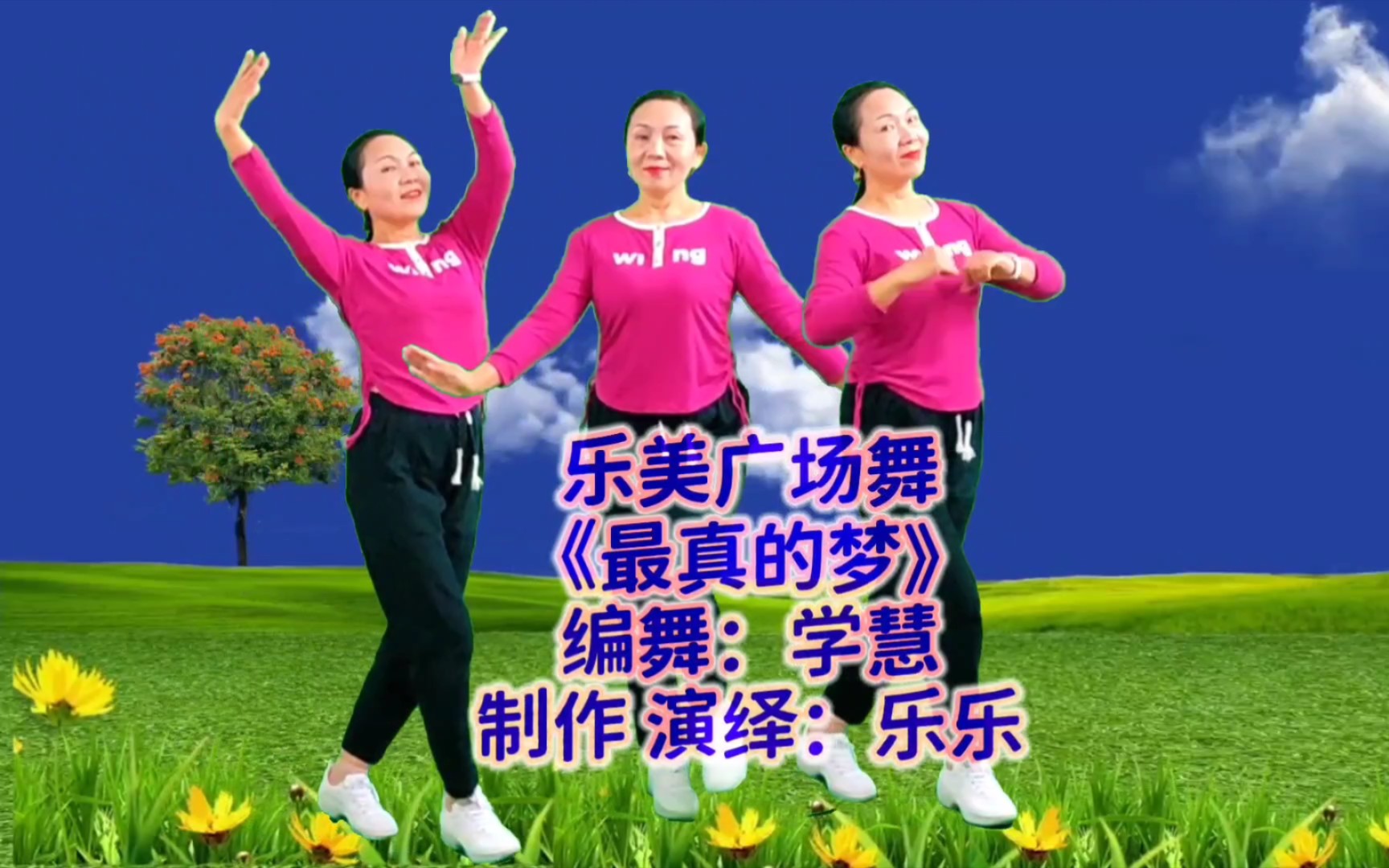 广场舞《最真的梦》正面演示