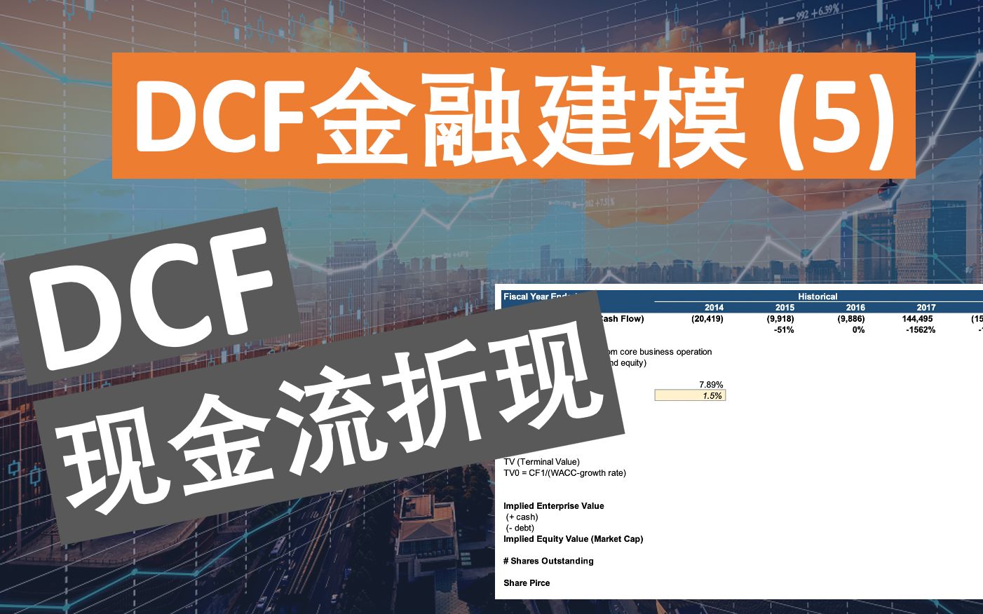 【手把手建模】DCF金融估值模型 (5)  自由现金流的折现 & 股价计算哔哩哔哩bilibili