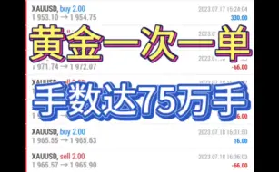 下载视频: 【胜率99%】黄金一次一单，一年翻678倍，手数达75万手，不加苍，不暴苍