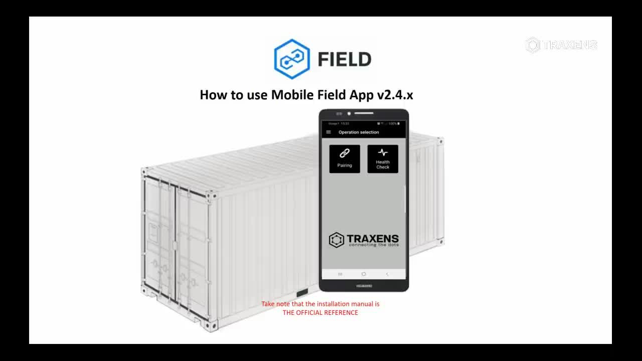 [图]TRAXENS 安装 Field Mobile Application - Pairing