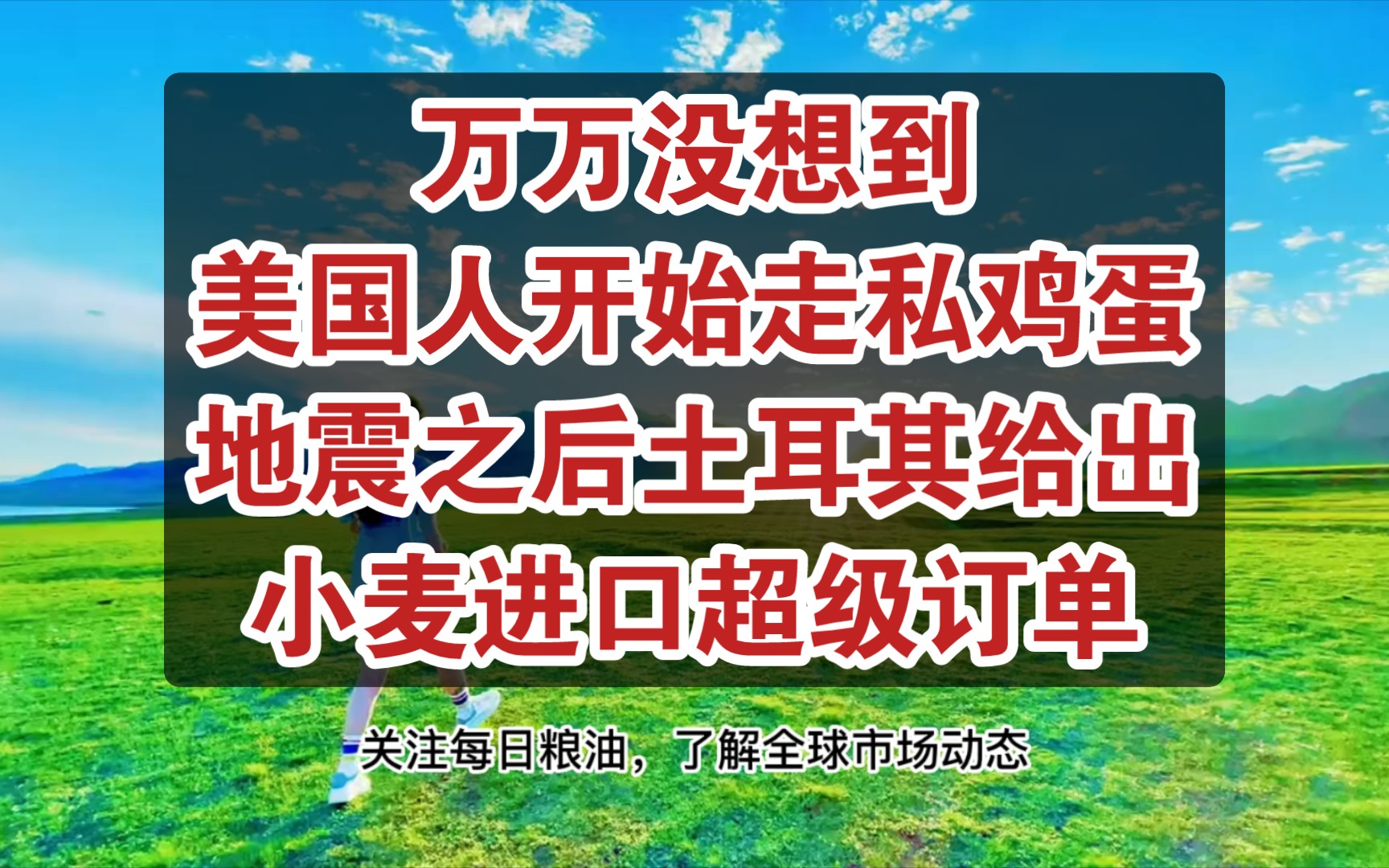 新动态:禽流感肆虐鸡蛋价格暴涨,美国人开始从墨西哥走私鸡蛋;澳大利亚加大对我国棉花出口,地震之后土耳其现小麦进口超级订单哔哩哔哩bilibili