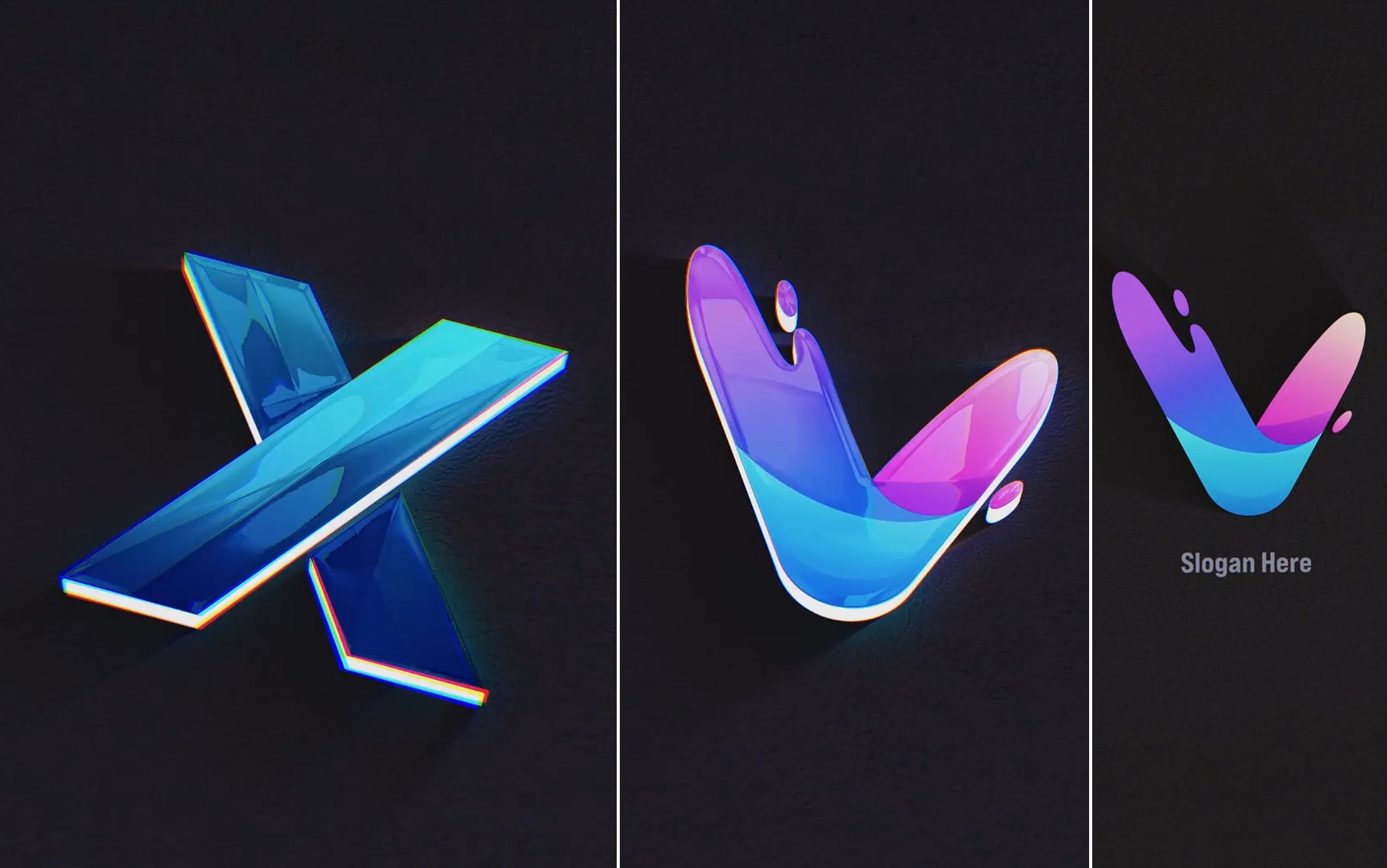 ae模板-3d亮光特效的动态logo片头模板标识品牌商品店铺标志 ae模板