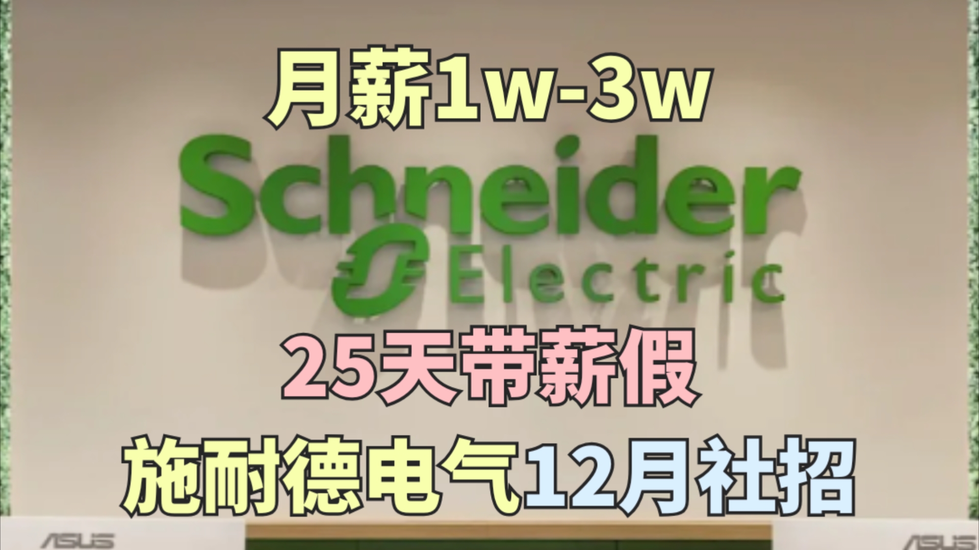 月薪1000030000,16薪,施耐德电气社会招聘岗位上新,25天带薪假,女性友好,可远程办公,弹性工作,无996,全球家庭休假,神仙外企哔哩哔哩bilibili