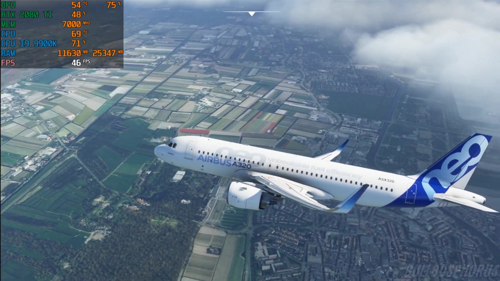 微软模拟飞行2020i99900krtx2080ti2k画质下fps表现