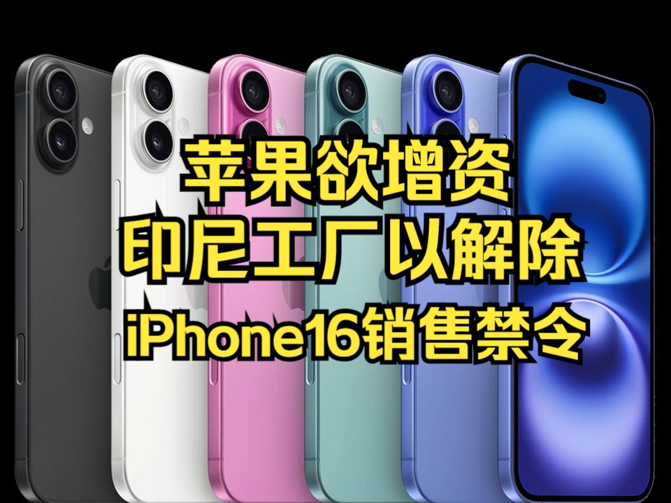 苹果欲向印尼增加投资以解除该国对iphone16的销售禁令哔哩哔哩bilibili