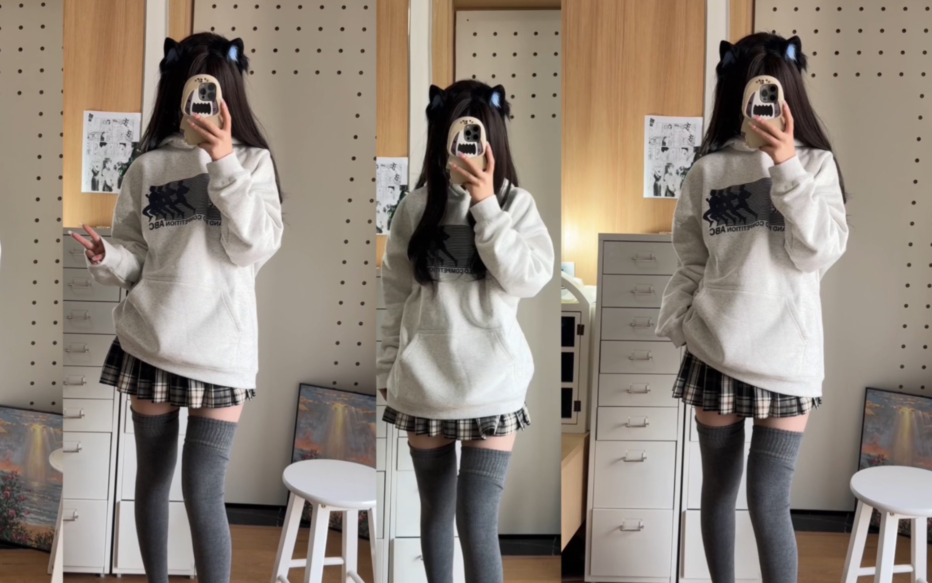 最近好爱卫衣jk格裙耶!