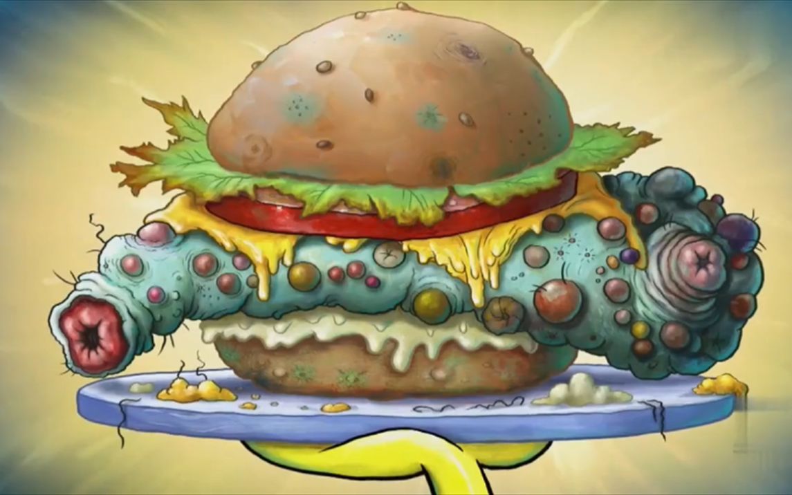 用老章鱼做的汉堡