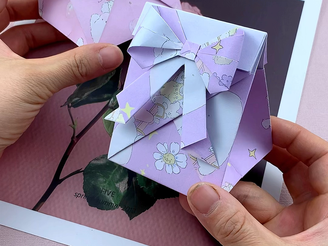 儿童节,折个蝴蝶结礼物盒,装点礼物送小朋友