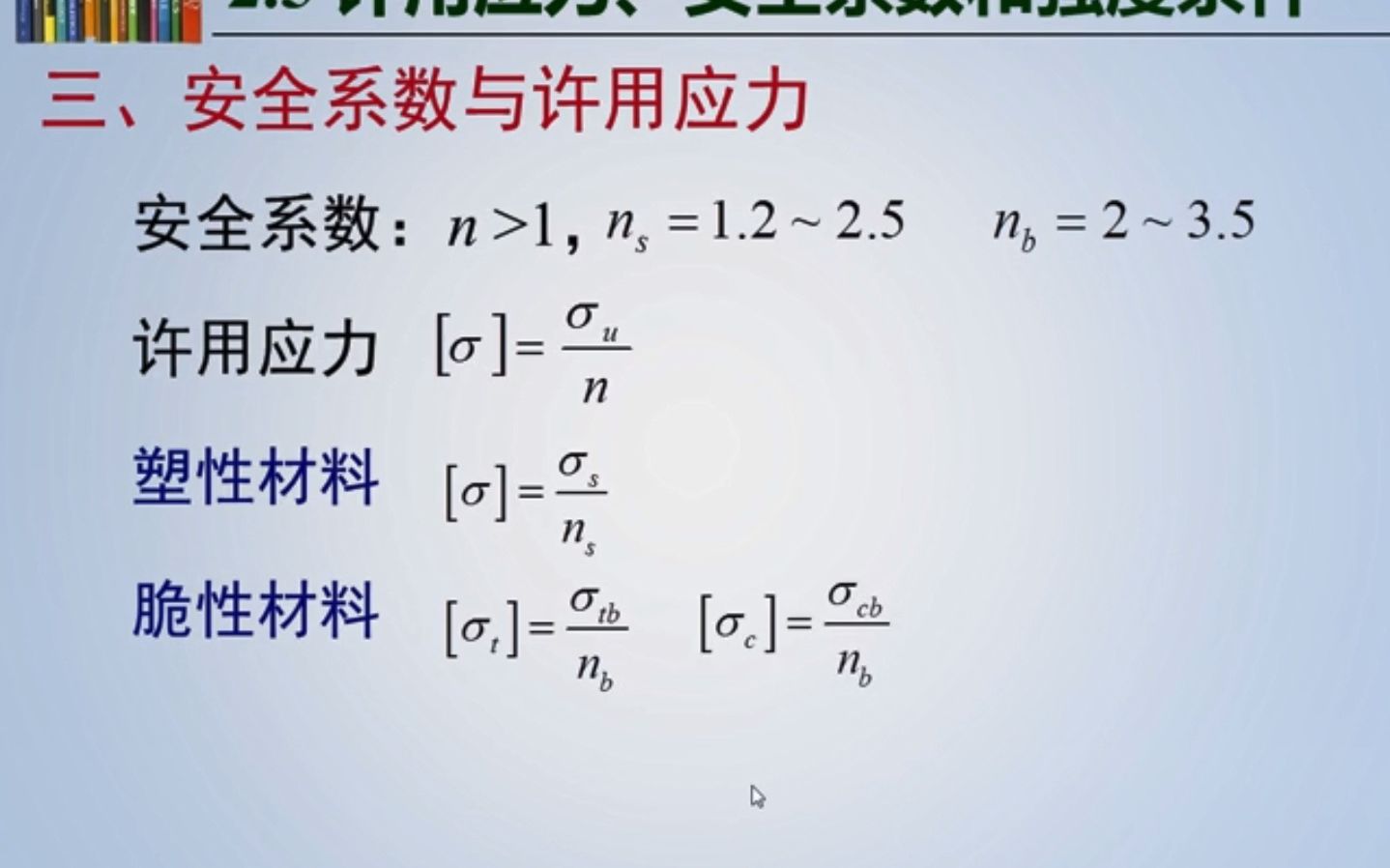 2.5许用应力、安全系数和强度条件哔哩哔哩bilibili