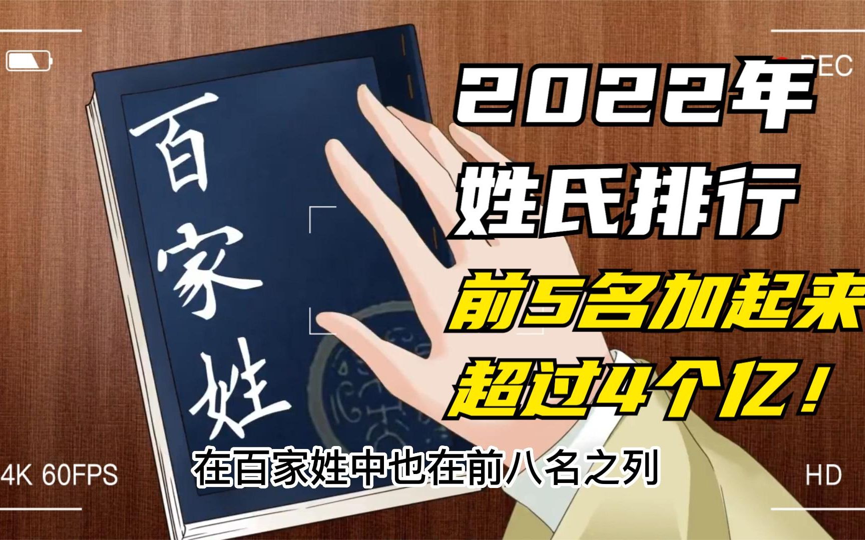 2022姓氏人口排名出炉,前五名加起来超过四亿人!看你的姓氏吧!哔哩哔哩bilibili