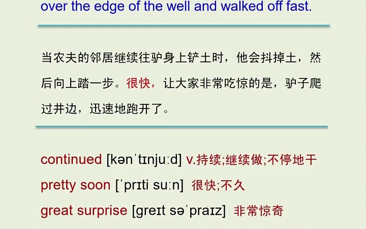 《井中之驴》(第四集),选自《每日30分钟初中英语阅读经典》.在生命的旅程中,有时我们难免会陷入“枯井”里,会有各式各样的“泥沙”倾倒在我们...