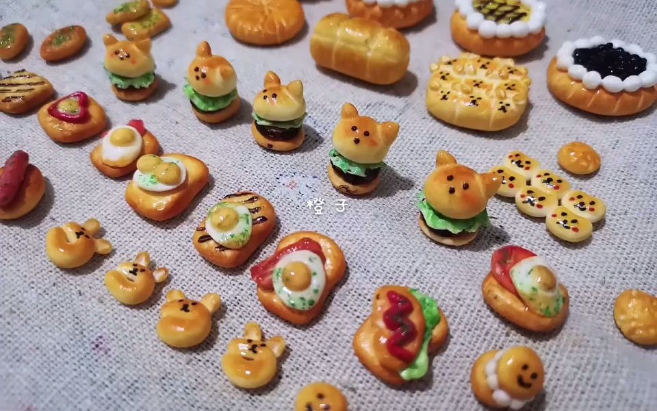 【微缩模型】迷你粘土面包教程_哔哩哔哩_bilibili