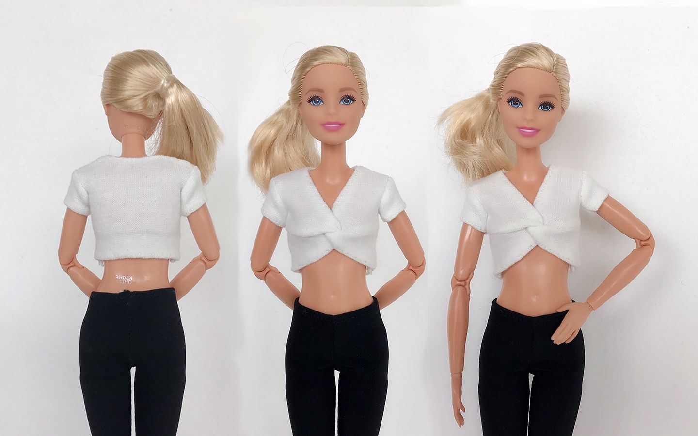 【迷你娃衣】自己给芭比做一件短袖结饰t恤,简单易学又好看!