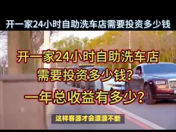 Download Video: 开一家24小时自助洗车店需要投资多少钱？以及一年总收益有多少？