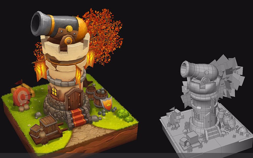 3d次世代游戏建模一一卡通风场景烘焙教学