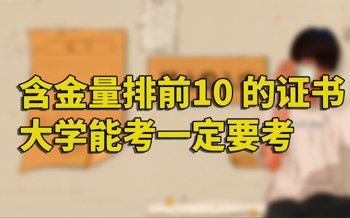 含金量排前10证书,大学生可考!为你的考研就业加分镀金!哔哩哔哩bilibili