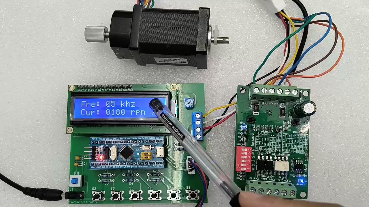 b2_02_05 stm32单片机闭环步进电机速度控制测速系统