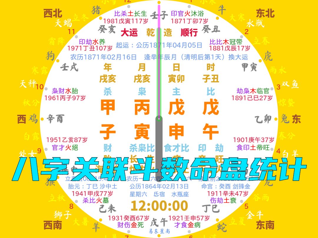 甲子年丙寅月戊申日十二时辰八字关联斗数命盘统计(下集)哔哩哔哩bilibili