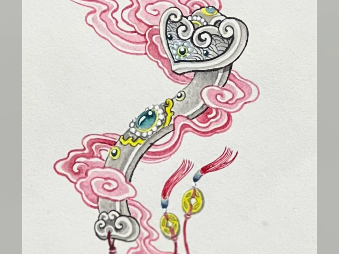 柿子圆润饱满,寓意事事如意,针牛刺青纹身