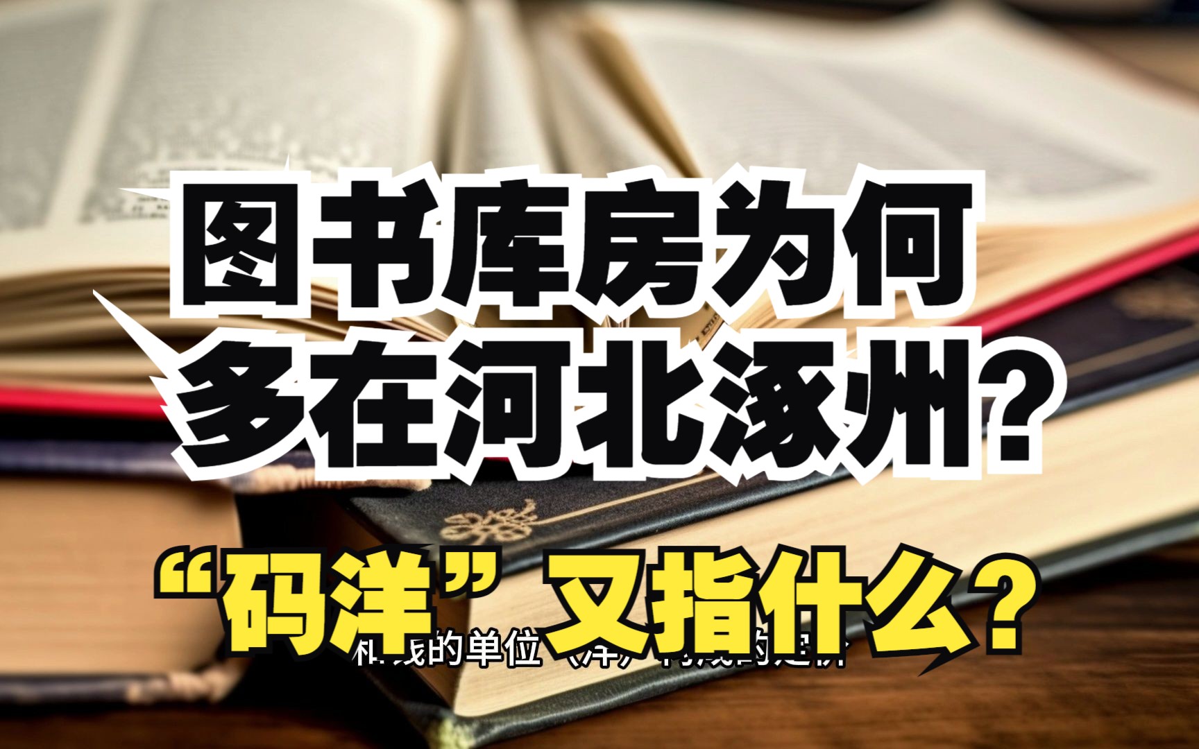 【科普多一点】图书库房为何多在河北涿州?“码洋”又指什么?哔哩哔哩bilibili