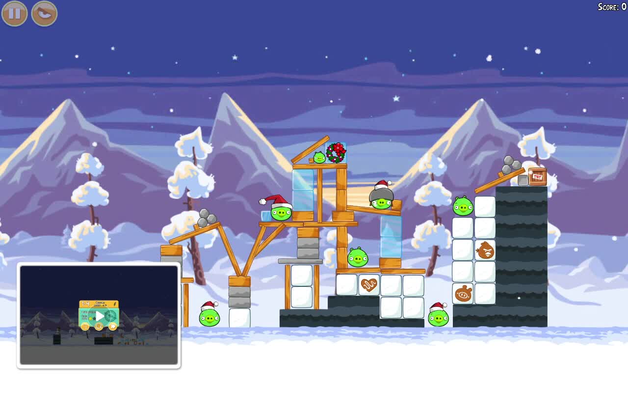 愤怒的小鸟季节版hd 圣诞节2011 wreck the halls 关卡5