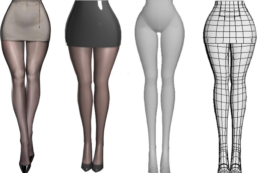 黑丝,短裙,大长腿这谁看了不迷糊.学3d建模不就是为了这嘛!