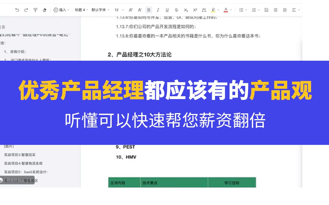 优秀产品经理都应该有的产品观,听懂可以快速帮您薪资翻倍;哔哩哔哩bilibili