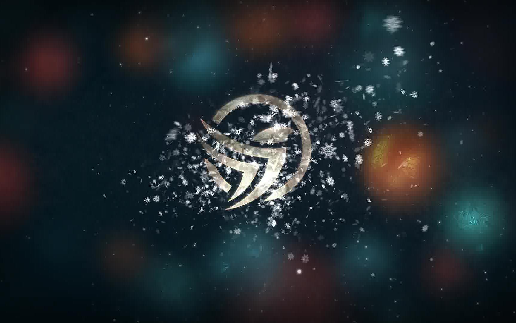 ae模板-圣诞节雪花粒子暴风雪特效的动态logo片头模板动态徽标视频