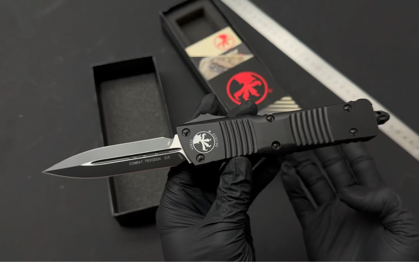 微技术microtech 大龙combat troodon全黑色双刃 战术直跳