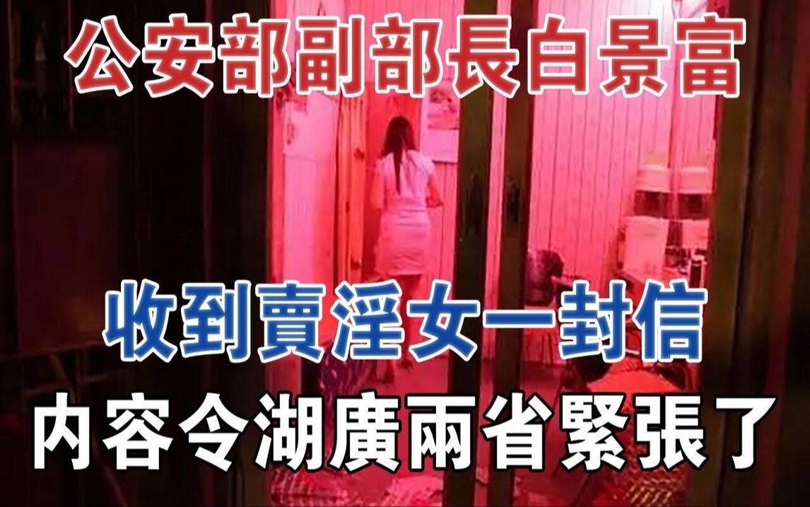 公安部副部长白景富,收到卖淫女一封信,内容令湖广两省都紧张了#大案纪实#刑事案件#案件解说哔哩哔哩bilibili