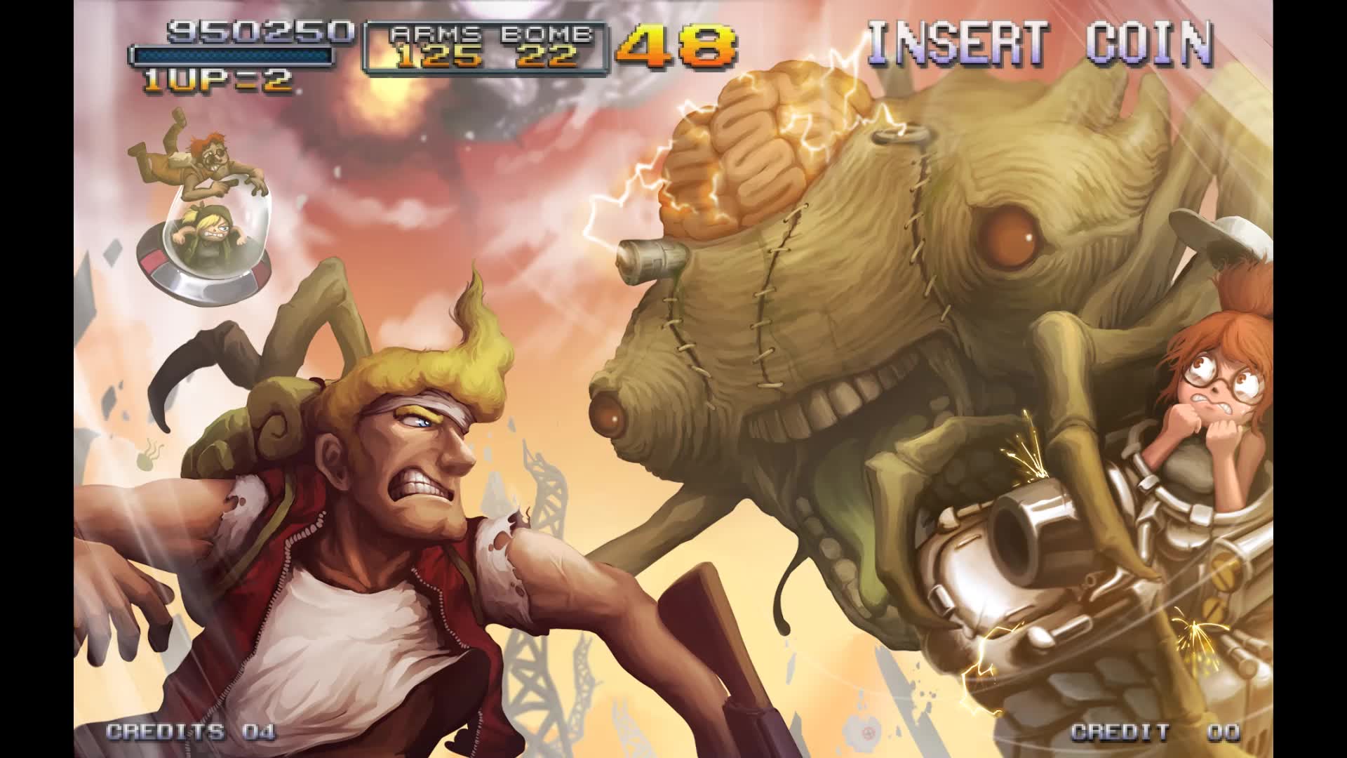 街机游戏合金弹头3代lv4难度通关