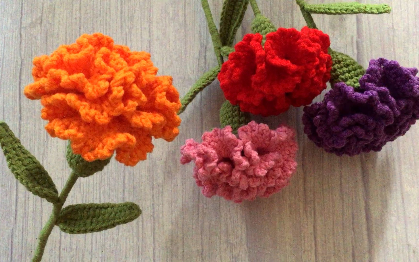 钩针编织花朵之钩织康乃馨