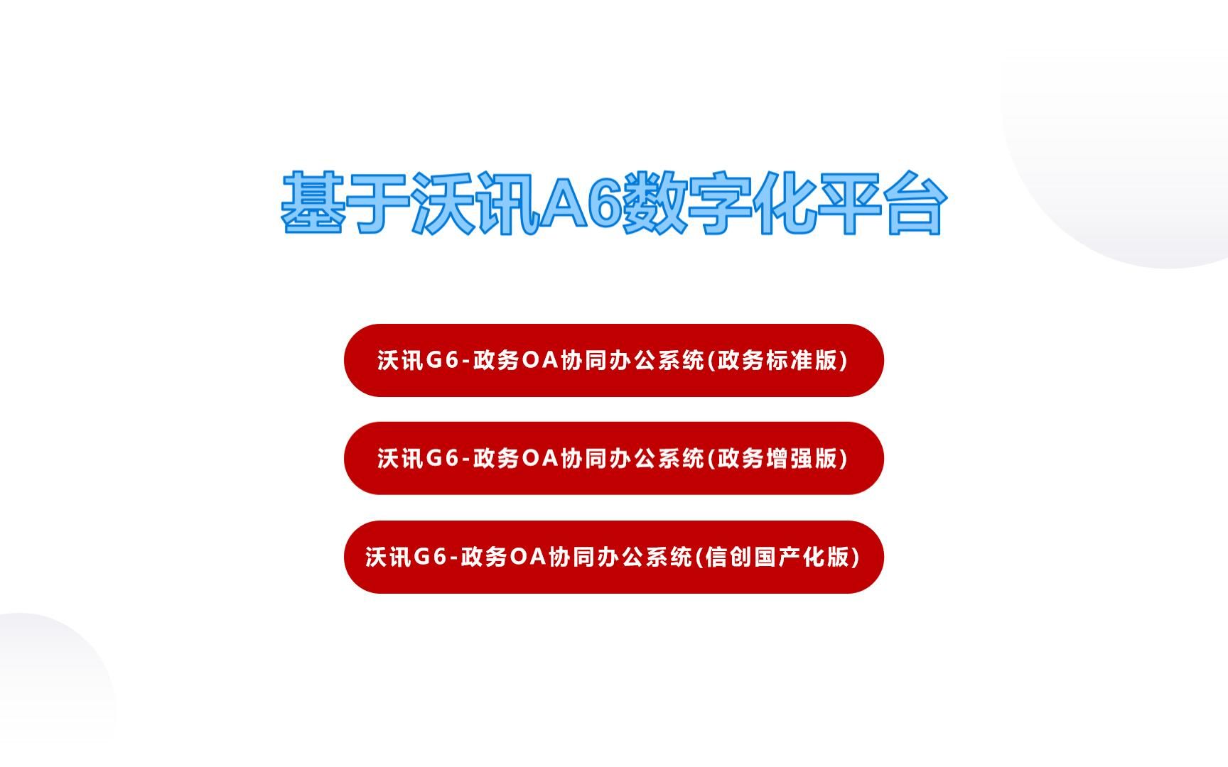 沃讯G6政务OA协同办公系统信创国产化版产品PPT讲解视频哔哩哔哩bilibili