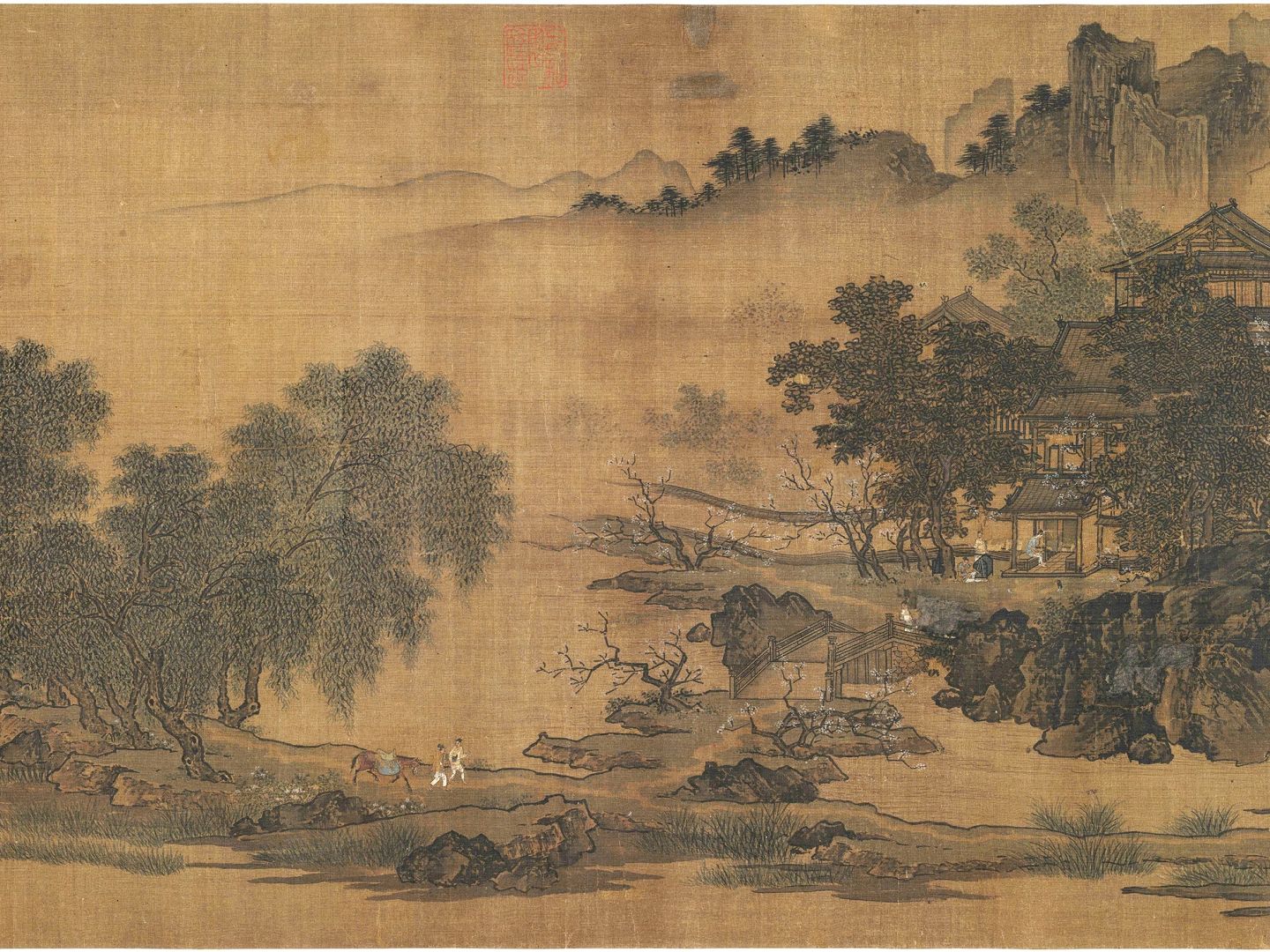 宋 刘松年 四景山水图 全卷 绢本 41.3x69_x264