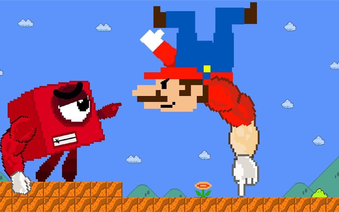 超级玛丽:马里奥和数字方块变身大力士,谁更强?