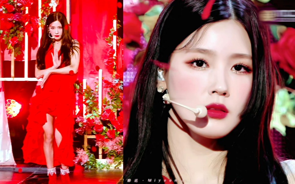 【绝美红裙】(g)i–dle 赵美延 火花(hwaa) 直拍 210116_哔哩哔哩