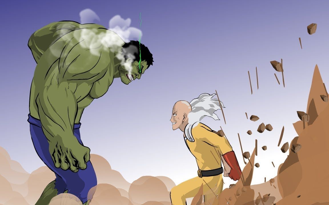 【爆燃】绿巨人vs一拳超人(帅炸!