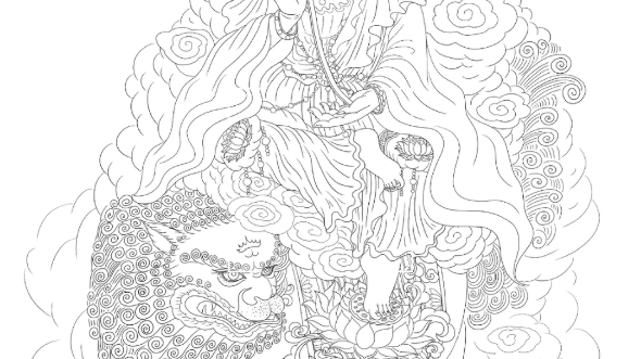 临摹刘恺老师的文殊菩萨