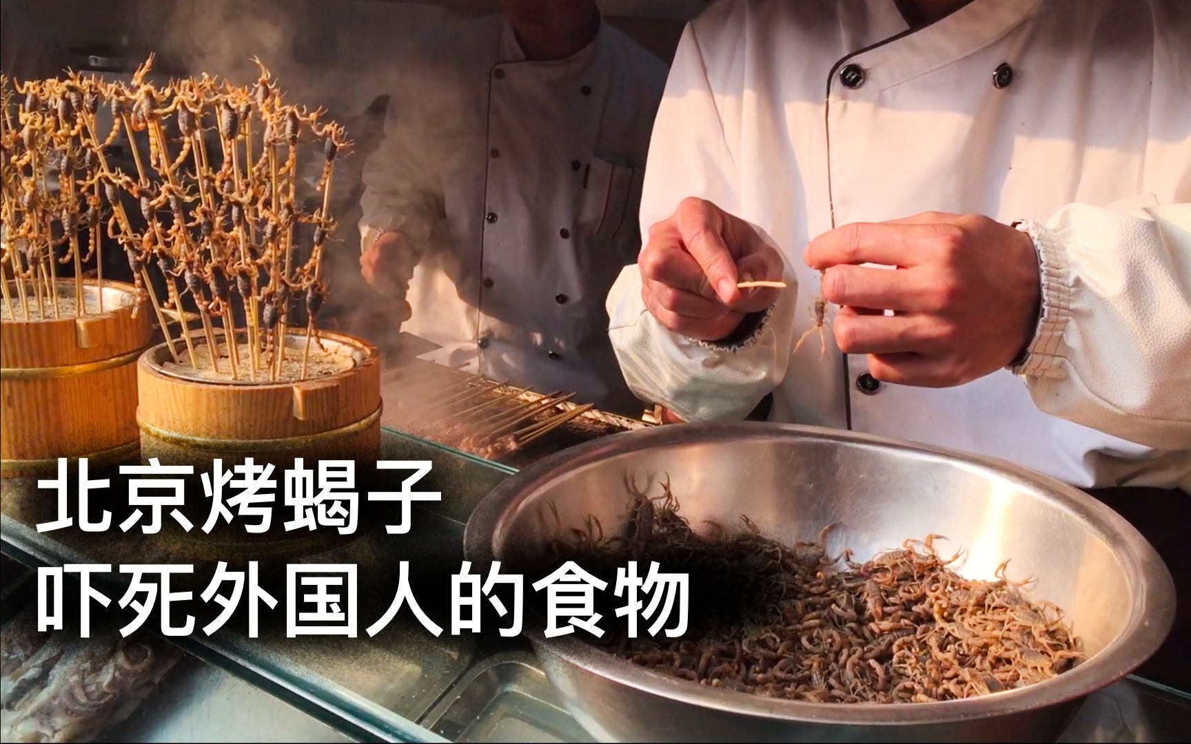 北京王府井烤蝎子 | 吓死外国人的食物 | 旅游日记_哔哩哔哩_bilibili