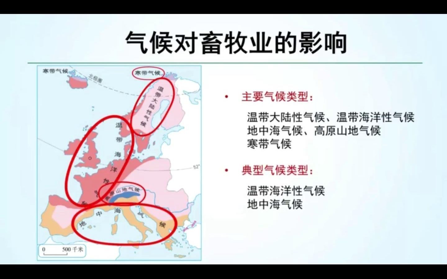 欧洲西部、地形与气候、温带海洋性气候、影响要素、主食、畜牧业、地势、盛行西风、北大西洋暖流、地中海气候、牧草、地形区、南北高中部低、湿润气...