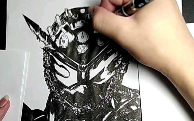 无起稿手绘不会上色怎么办假面骑士zio逢魔时王穷苦萌新中性笔瞎画