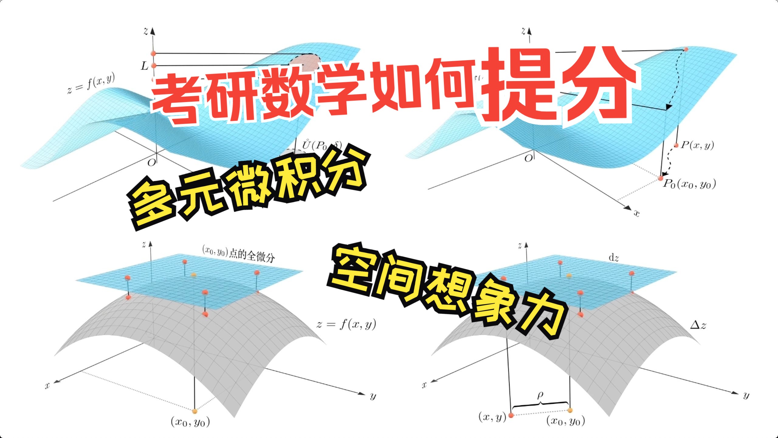 考研数学如何提分?多元函数微积分|空间想象能力哔哩哔哩bilibili