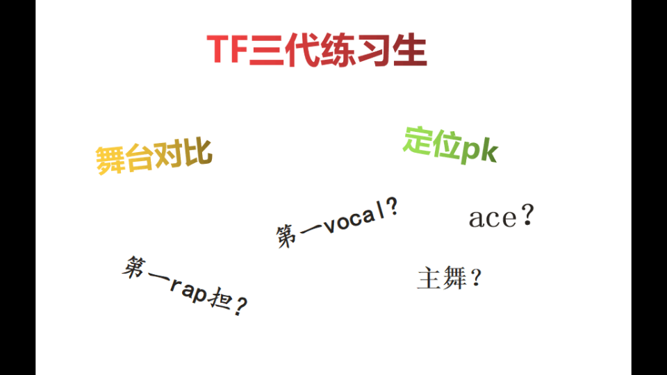 [图]【TF家族】三代练习生舞台安利对比